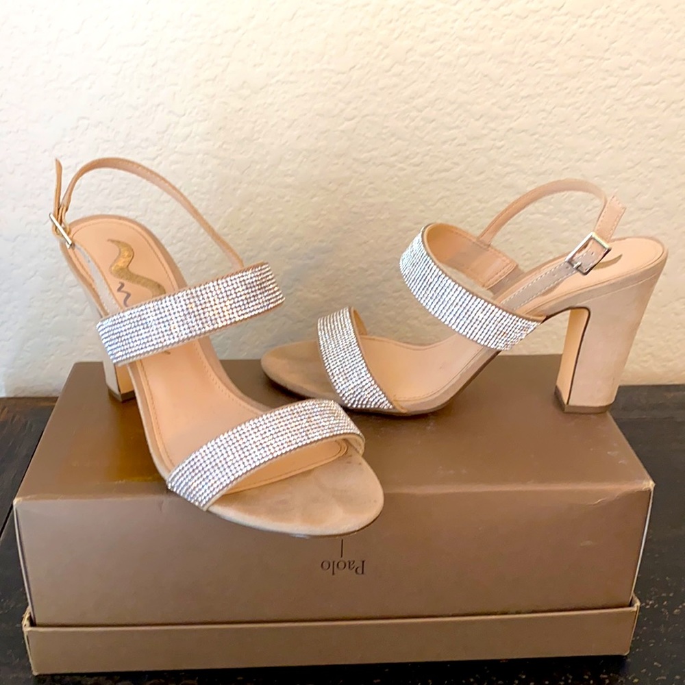 Nina Sparkly Sandals Dress Heels Size 8